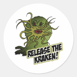 release the kraken classic round sticker