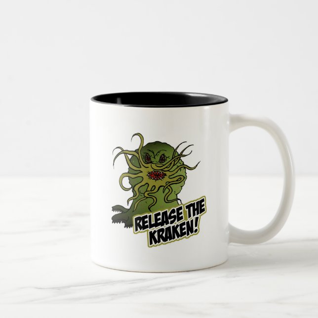 release the kraken Two-Tone coffee mug (Right)