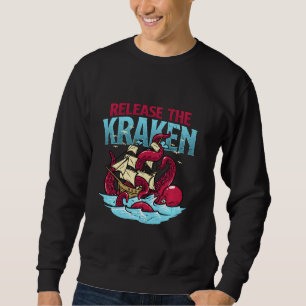 Release the Kraken! Zombi October Zombies Ship Lon Sweatshirt