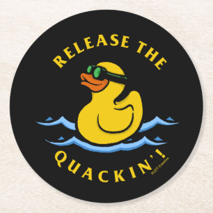 Release The Quackin' Round Paper Coaster