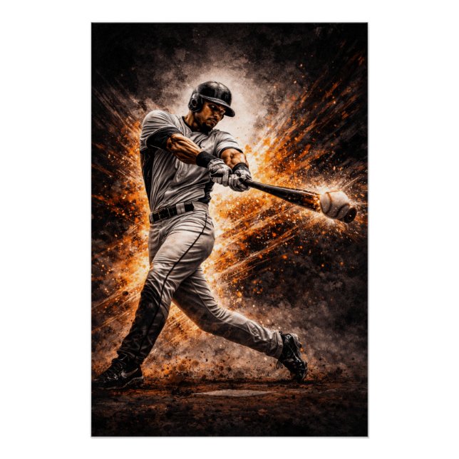 Relentless Impact – Baseball Power Swing Poster (Front)