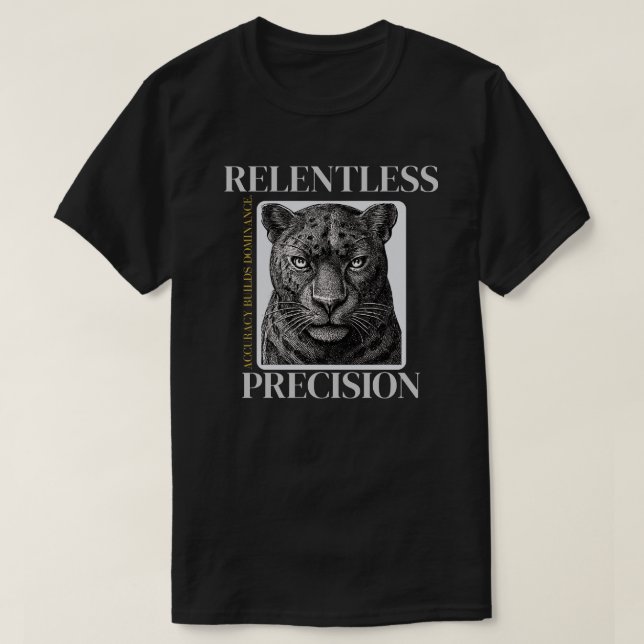 Relentless Precision Panther – Elegant Discipline  T-Shirt (Design Front)