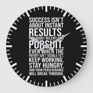 Relentless Pursuit - Success Motivational Large Clock