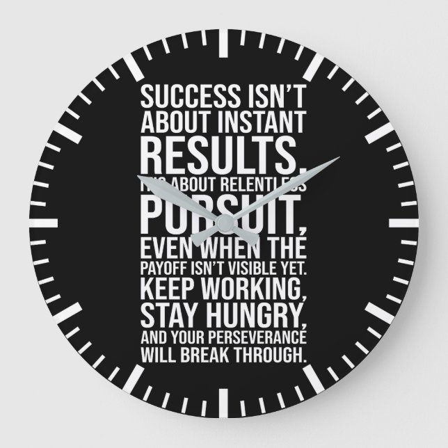 Relentless Pursuit - Success Motivational Large Clock (Front)
