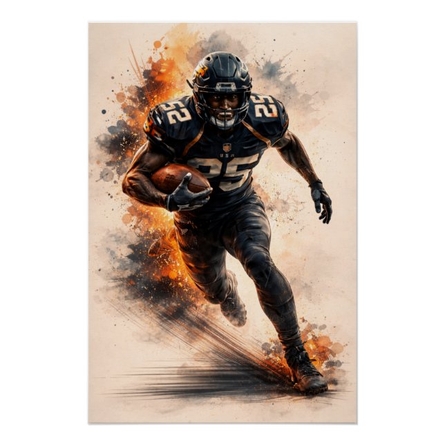 Relentless Rush – Power Football Poster (Front)