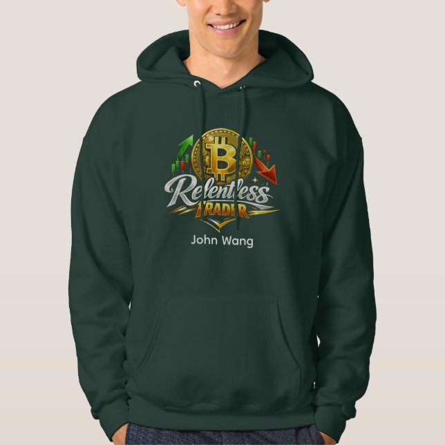 Relentless Trader Bitcoin Hoodie | Custom Name (Front)