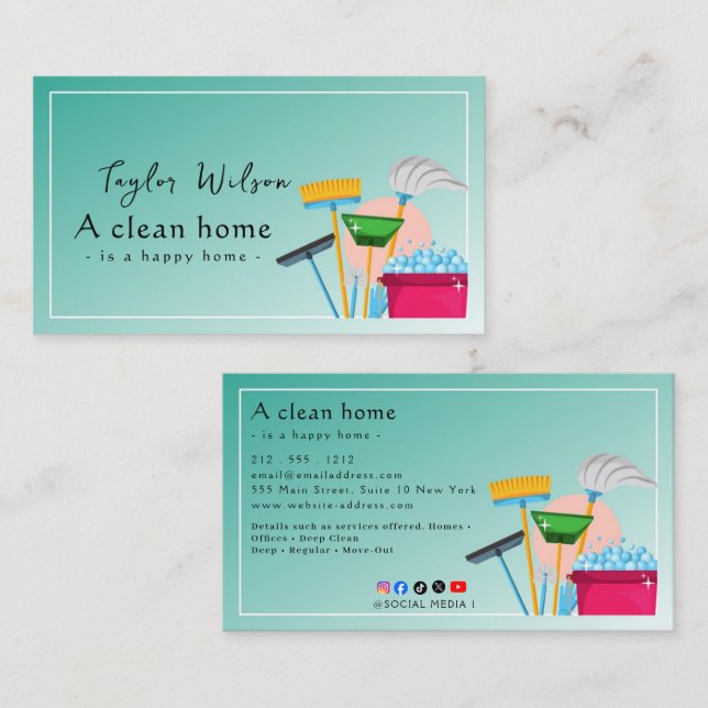 Reliable Cleaning Business Card (Front/Back)