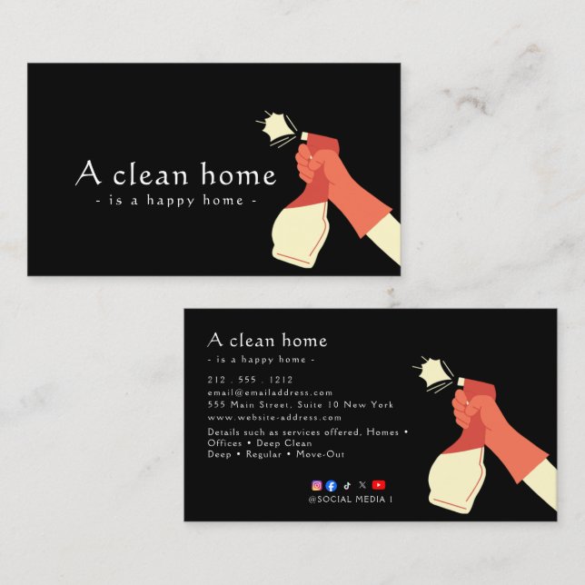 Reliable Cleaning Business Card (Front/Back)