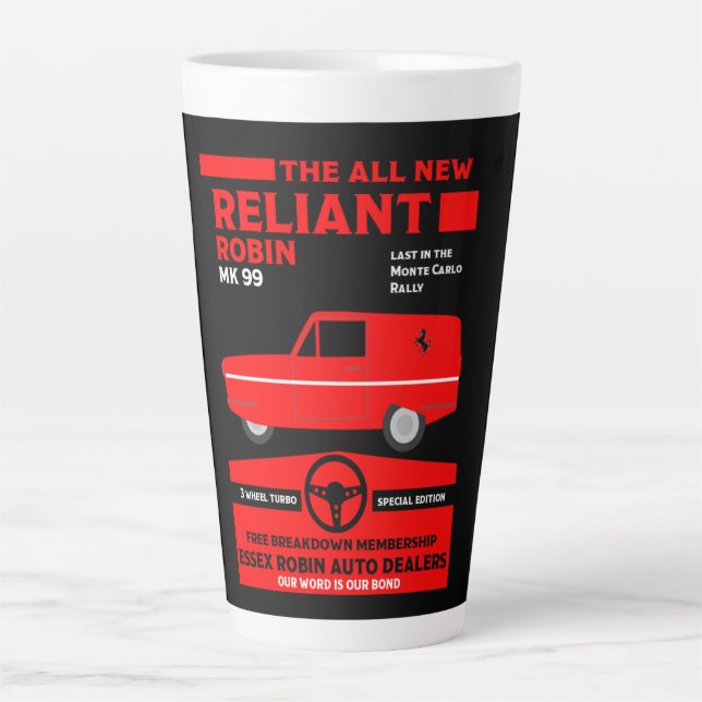 Reliant Robin Car Latte Mug (Front)