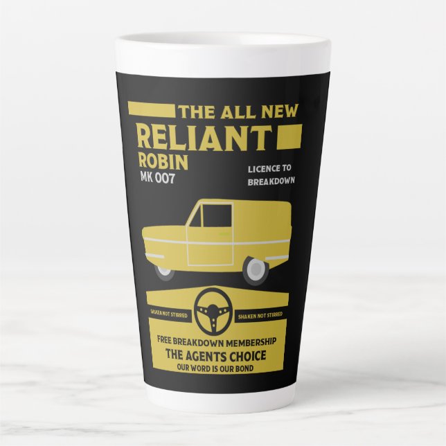 Reliant Robin Car Latte Mug (Front)