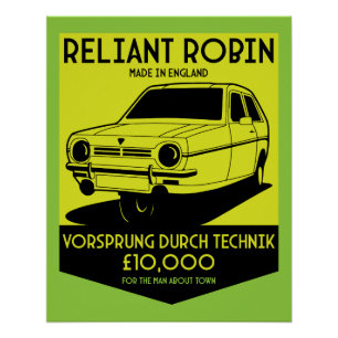 Reliant Robin Owners Club Poster