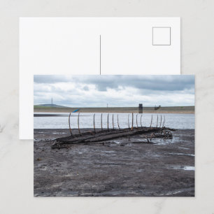 Relic of the Deep: Sunken Boat at Warland Dam Holiday Postcard