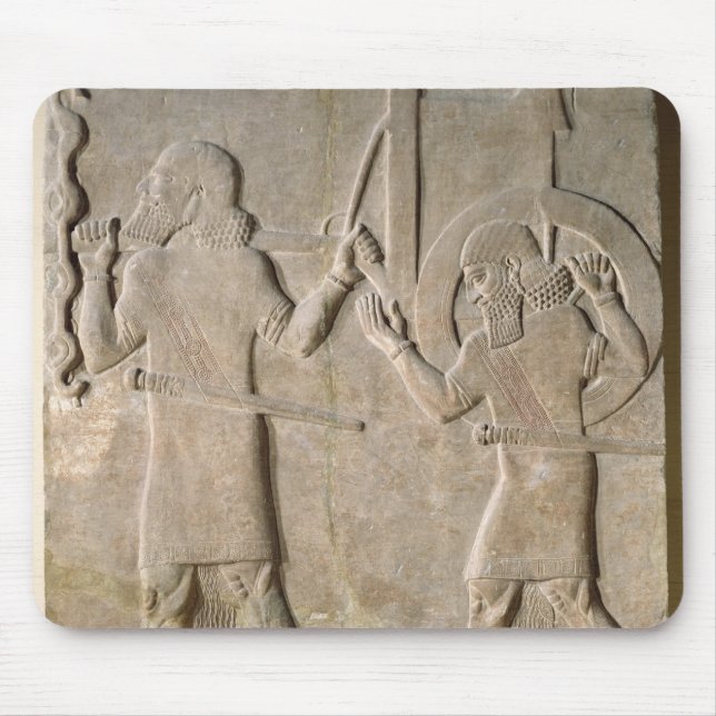 Relief depecting two soldiers mouse pad (Front)