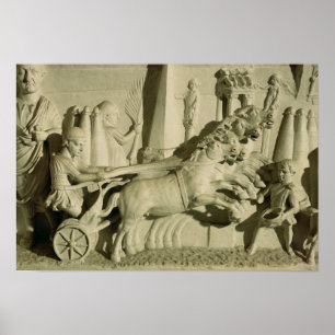 Relief depicting a chariot race poster