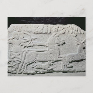 Relief depicting a deer hunt postcard