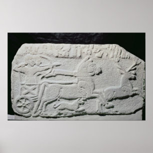 Relief depicting a deer hunt poster
