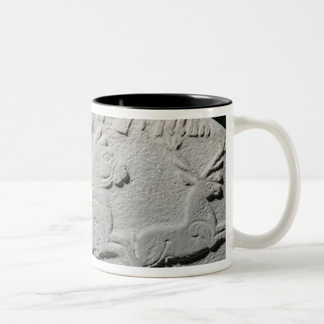 Relief depicting a deer hunt Two-Tone coffee mug (Right)