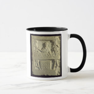 Relief depicting a flower and vegetable seller mug