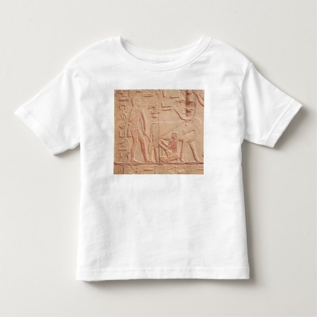 Relief depicting a man milking a cow toddler T-Shirt (Front)
