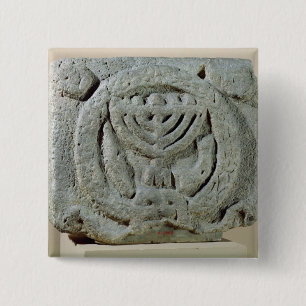 Relief depicting a menorah 15 cm square badge