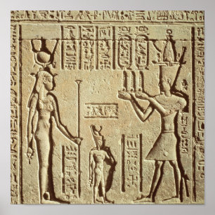 Relief depicting a pharaoh poster