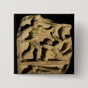 Relief depicting a samnite defeating a retiarius 15 cm square badge