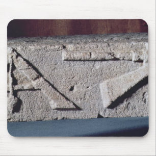 Relief depicting a stonemason's instrument mouse pad