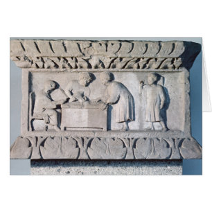Relief depicting a tax collecting scene
