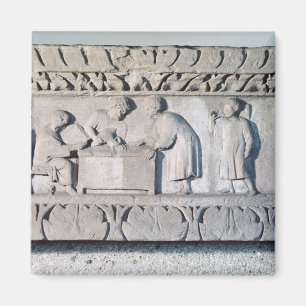Relief depicting a tax collecting scene magnet