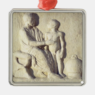 Relief depicting a visit to the doctor metal tree decoration