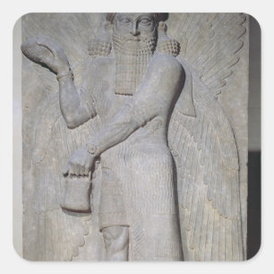 Relief depicting a Winged Genie Square Sticker