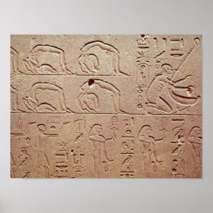 Relief depicting acrobats and a harpist poster