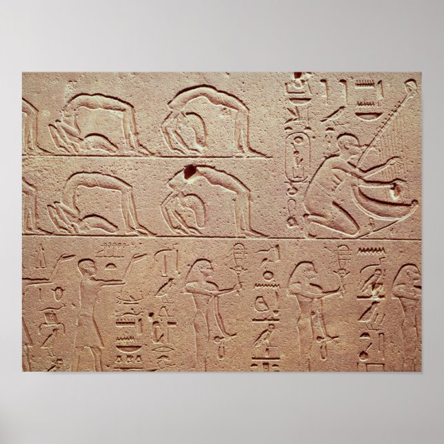 Relief depicting acrobats and a harpist poster (Front)