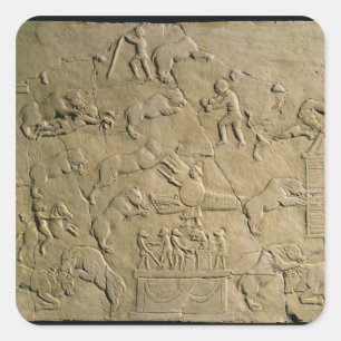 Relief depicting circus games square sticker
