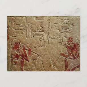 Relief depicting glass blowers postcard