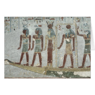 Relief depicting Khnum in a funerary barque