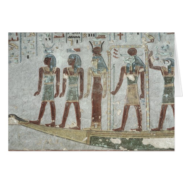 Relief depicting Khnum in a funerary  barque (Front Horizontal)