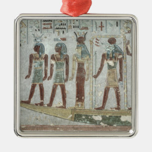 Relief depicting Khnum in a funerary barque Metal Ornament