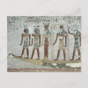 Relief depicting Khnum in a funerary barque Postcard