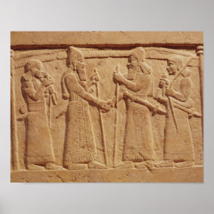 Relief depicting King Shalmaneser III Poster