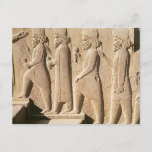 Relief depicting Median guards from stairs Postcard