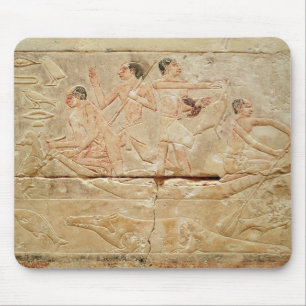 Relief depicting men in a boat mouse pad