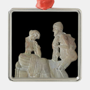 Relief depicting Odysseus and Penelope Metal Tree Decoration