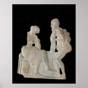 Relief depicting Odysseus and Penelope Poster