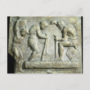 Relief depicting pavers postcard