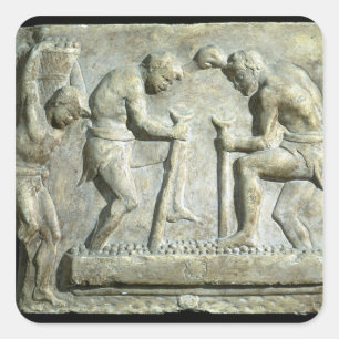 Relief depicting pavers square sticker