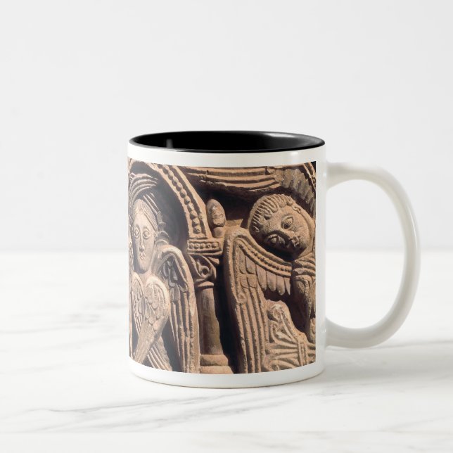 Relief depicting saints with a seraph Two-Tone coffee mug (Right)