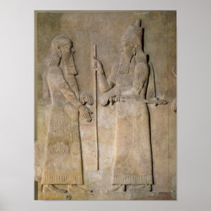 Relief depicting Sargon II  and a vizier Poster