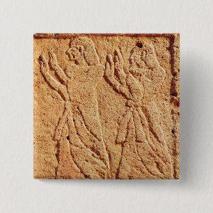 Relief depicting servant paying homage to the 15 cm square badge