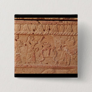 Relief depicting servant paying homage to the 15 cm square badge